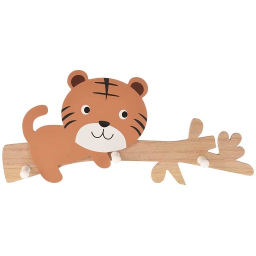 Детская ВЕШАЛКА с 3 крючками Tiger НАСТЕННАЯ Крючок из МДФ для курток