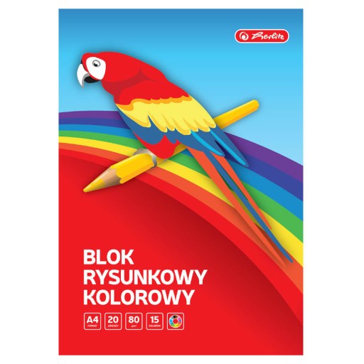 Блокнот для рисования цветной А4 20к 80г/м2 HERLITZ 10шт