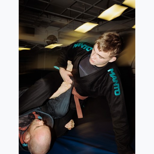 GI do brazylijskiego jiu-jitsu MANTO X5 black/turquoise A3