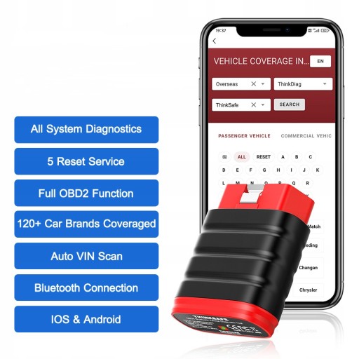 Thinkcar Thinksafe OBD2 Bluetooth-сканер для всей автомобильной системы