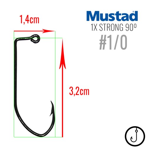 Główki jigowe HAK 1/0 MUSTAD 1X STRONG | 5szt | 6g