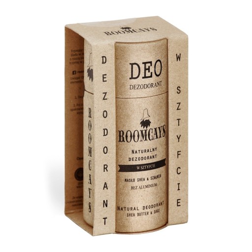 Dezodorant męski w sztyfcie ROOMCAYS 100% naturalny skład 2 x 65 g