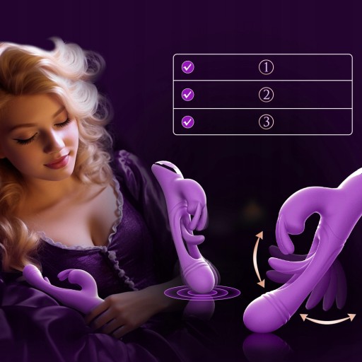WIBRATOR DAMSKI Z TRZEPOCZĄCYM JĘZYKIEM 3W1 SEX GADŻET EROTYCZNY DLA PAR