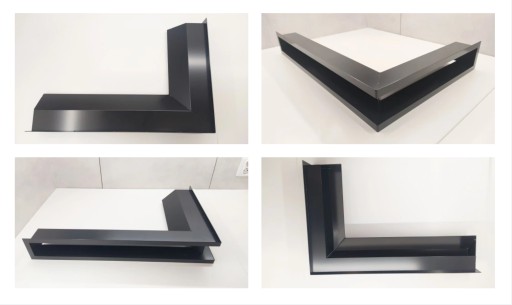 KRATKA KOMINKOWA LUFT NAROŻNA 600x400x90 3 SZT wlot wylot metalowa czarna