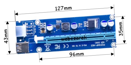 Riser rev 006C USB 3.0 PCI-E 1x-16x 6PIN SATA