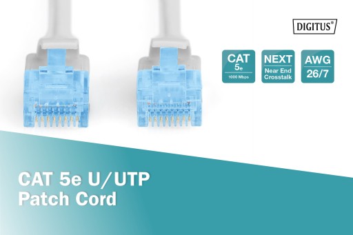Кабель UTP патч-корд кат.5e, серый 3м RJ45