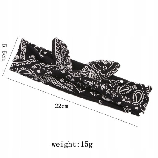 Opaska do włosów pin up bawełniana mocna kokarda bandana vintage bordowa