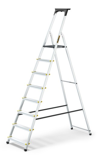 DRABINA ALUMINIOWA HOME Z POŁKĄ 8-STOPNIOWA NOŚNOŚĆ 125 KG