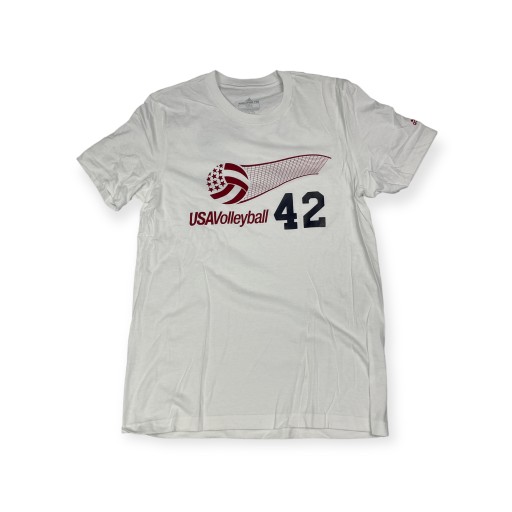 Adidas USA VOLLEYBALL 42 M белая мужская футболка