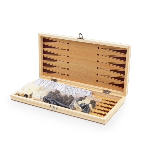 SZACHY DREWNIANE MAGNETYCZNE KLASYCZNE DUŻE WARCABY BACKGAMMON GRA 3W1