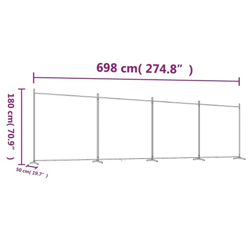 4-ПАНЕЛЬНЫЙ ЭКРАН АНТРАЦИТОВЫЙ 698X180СМ ТКАНЬ