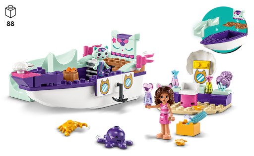 КОМПЛЕКТ LEGO «РУСАЛКА КОРАБЛЬ И СПА» GABI GABBY'S DOLLHOUSE CAT HOUSE LODZ