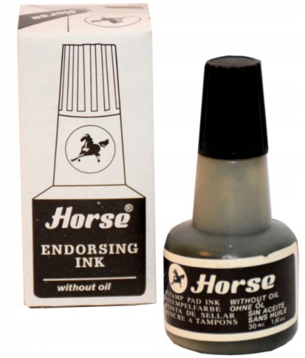 Штемпельные быстросохнущие чернила HORSE 28 мл черные