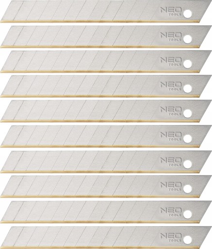 OSTRZA ŁAMANE TYTANOWE 9mm 10 SZTUK NEO 64-220