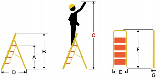 Легкая складная стальная лестница для дома, 4 ступеньки, HIGHER BI
