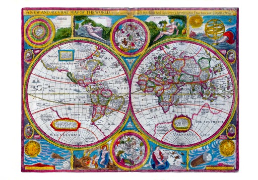 Старая карта мира - Новая и точная карта мира - Скорость - 1651 - 91x61