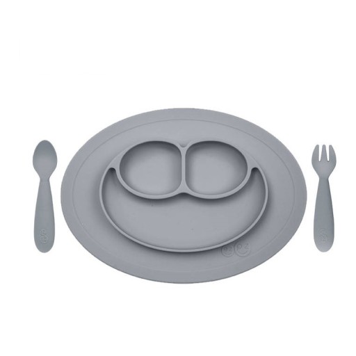 EZPZ Komplet Naczyń Silikonowych Mini Feeding Szar