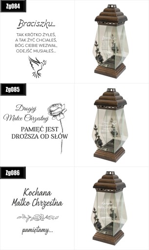 ZNICZ kapliczka LATARENKA z GRAWEREM dla Brata