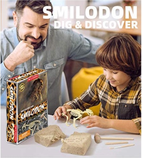 SMILODON DINOZAUR WYKOPALISKO Kreatywna zabawka 3D