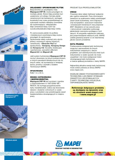 MAPEI MAPEGUARD WP90 5м 5м2 Гидроизоляционный коврик для ванной комнаты