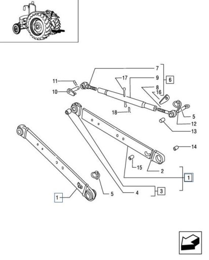 Нижняя тяга New Holland TD TD5000 CASE JX 5093179