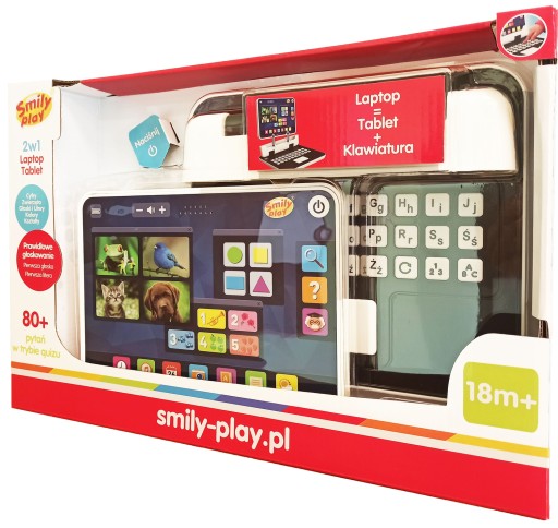 НОУТБУК ПЛАНШЕТ 2В1 ДЛЯ ДЕТЕЙ 80 вопросов польский Smily