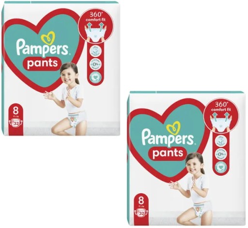 БРЮКИ PAMPERS 8 БРЮКИ 64 ШТ. 19+ КГ 2x32