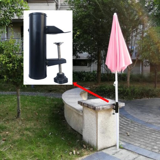 Держатель зонта для квадратных перил балкона. Зажимной патрон