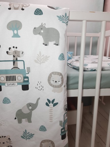 Наволочка пододеяльник SAFARI BEAR PANDA SEA бирюзовый 120Х90 90Х120
