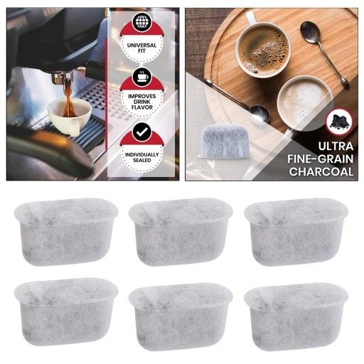 Набор из 6 фильтров для воды для кофемашин Cuisinart, прост в использовании.