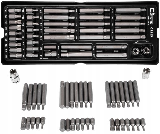 C1235 ВСТАВКА - НАБОР БИТ IMBUS,TORX И ШПЛАЙН, 40 ЭЛЕМЕНТОВ. + ПОДНОС C1101