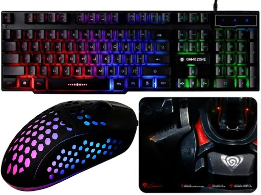 ИГРОВОЙ НАБОР ИГРОВАЯ КЛАВИАТУРА И МЫШЬ RGB
