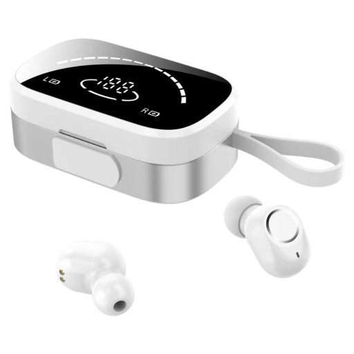 Bluetooth-гарнитура 5.1 с микрофоном и светодиодным экраном Smart Touch Wide K2S, белая