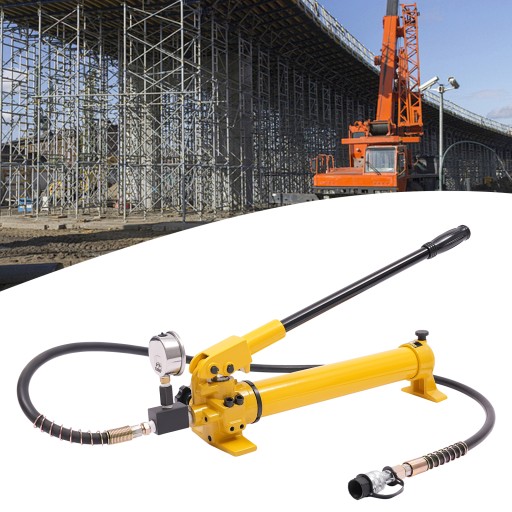 Hydrauliczna Pompa Ręczna Żółta (Z Manometrem) 700bar Pojemność Oleju 700cc