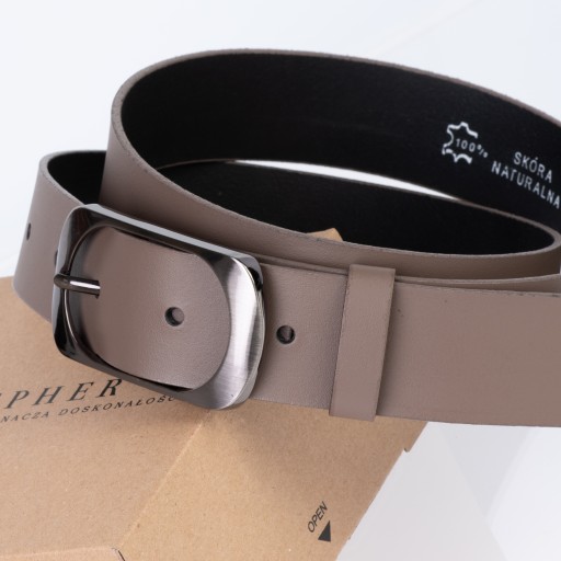 Pasek skórzany SEPHER Classic 4cm CAPPUCCINO | 70