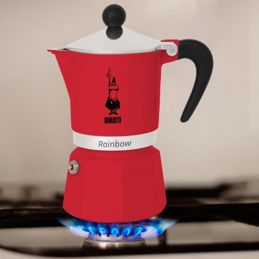 BREWER Bialetti Moka Rainbow, красный чайник на 3 чашки