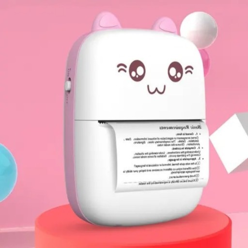 МИНИ-ТЕРМОПРИНТЕР ДЛЯ ДЕТЕЙ DRUKUS PORTABLE CAT + 11 РОЛИКОВ