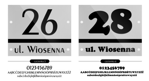 Tablica adresowa adres 3D numer na dom 33x27 srebrna 2 wzory