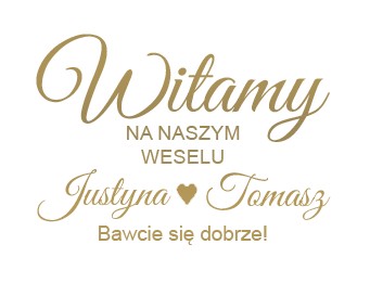 Naklejki tablica powitalna gości wesele 4 kolory