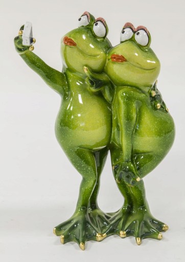 Figurka dekoracyjna żaba selfie 20x14 112096