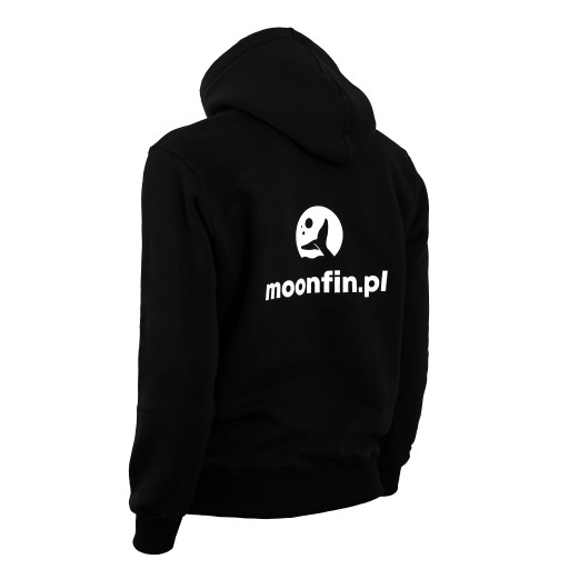 Толстовка для рыбалки с капюшоном и логотипом Moonfin, черная, размер M