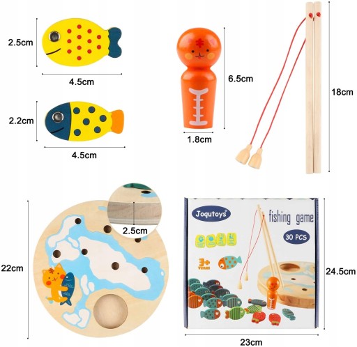 Деревянная игрушка-рыбка MONTESSORI Fishing Game