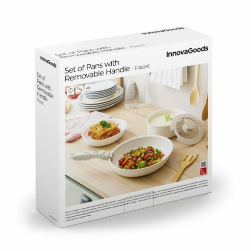 НАБОР ДЛЯ ЖАРКИ СО СЪЕМНОЙ РУЧКОЙ И КРЫШКОЙ PASSET INNOVAGOODS, 5 ПРЕДМЕТОВ