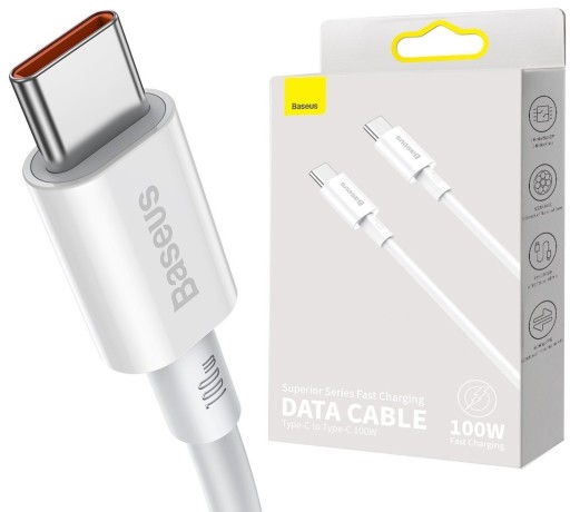 Кабель Baseus USB type C - USB type C, 2 м, белый