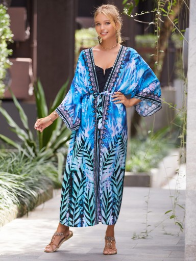 ПАРЕО для пляжа, платье ПОЛЕТ, длинная накидка, женская туника SUMMER BOHO