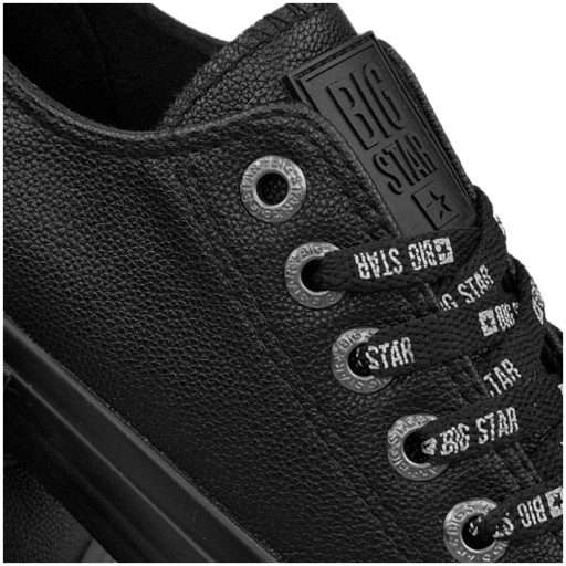 Damskie czarne trampki Big Star ekoskóra KK274106