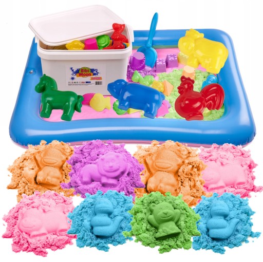 Кинетический песок 8 кг SandClay MOLDS 12 БАССЕЙН