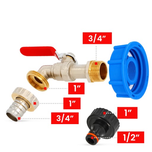 ZAWÓR MAUZERA KRAN ZBIORNIKA 1000l 3/4x1 CZERPALNY MAUSERA IBC PRZYŁĄCZE