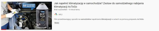 Uszczelniacz klimatyzacji AcToGo R134a BEZ WĘŻYKA!