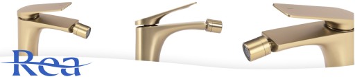 Bateria bidetowa Stojąca Złota Szczotkowana na Bidet REA Avalon Brush Gold
